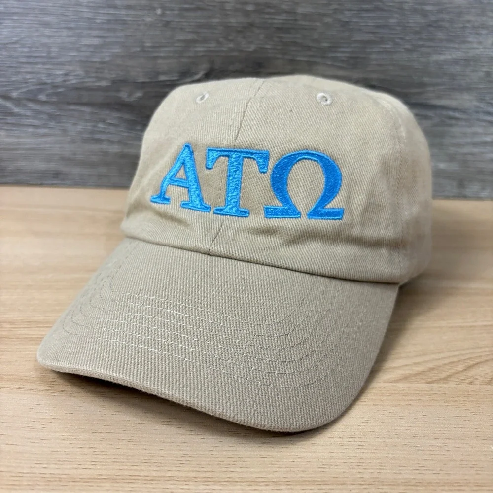 Alpha Tau Omega Hat Cap Strap Back Brown Tan One Size‎ Adjustable